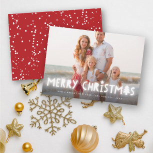 Frohe Weihnachten Weiß glühendes magisches Foto
