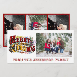 Frohe Weihnachten Weiße Fotokarte