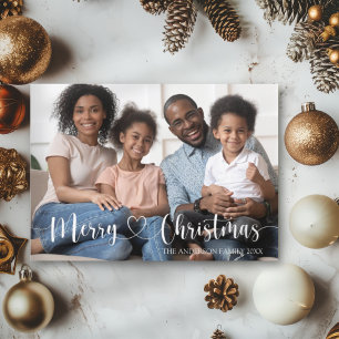 Frohe Weihnachten Weiße Schrift Volles Foto Postkarte