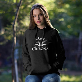 Frohe Weihnachten Weißer Rentier Hoodie