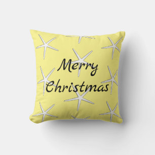 Frohe Weihnachten Weißer Seestern Muster Geschenk  Kissen