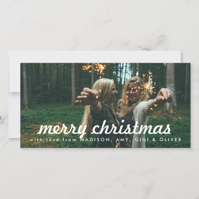 Frohe Weihnachten Weißer Typografie Weihnachtsfest (Vorderseite)