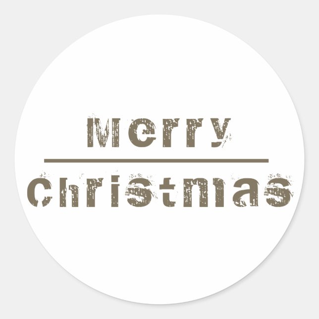 Frohe Weihnachten Weißer und Grauer Urlaub Runder Aufkleber (Vorderseite)