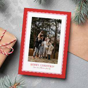 Frohe Weihnachten welliger Rahmen pink rote Foto