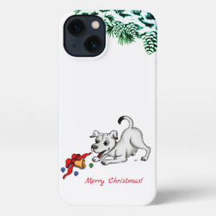 Frohe Weihnachten! Welpe mit Bell und Ball iPhone 13 Hülle