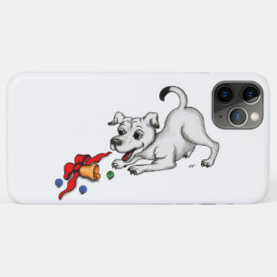 Frohe Weihnachten! Welpe mit Glocke und Ball iPhone 11 Pro Max Hülle