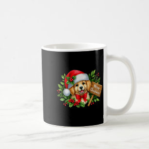 Frohe Weihnachten Welpen Santa Hut Stechpalme Prem Kaffeetasse