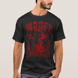 Frohe Weihnachten Western Färse Highland Kuh Santa T-Shirt