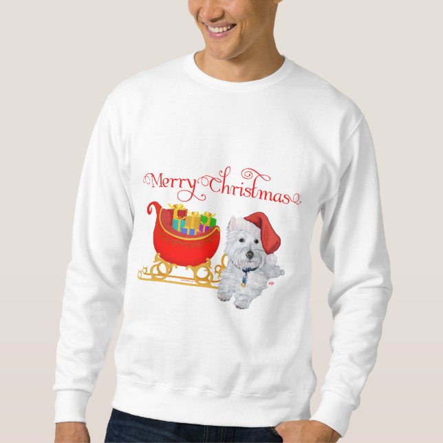 Frohe Weihnachten Westie Sweatshirt (Vorderseite)