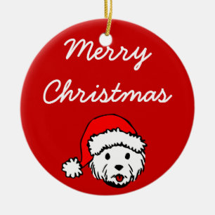 Frohe Weihnachten Westie Verzierung Keramikornament