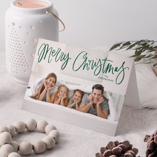 Frohe Weihnachten Whimsical Green Script Foto