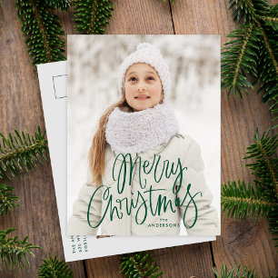 Frohe Weihnachten Whimsical Green Script Foto