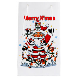 „Frohe Weihnachten“ Whimsical Holiday Chaos Design Kleine Geschenktüte