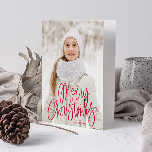 Frohe Weihnachten Whimsical Red Script Foto