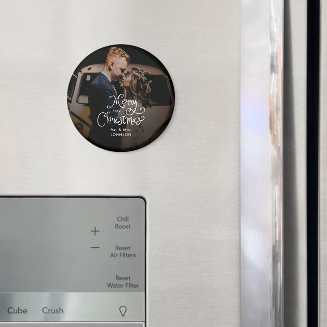 Frohe Weihnachten Whimsical Schrift  Benutzerdefin Magnet (In Situ (Kühlschrank))