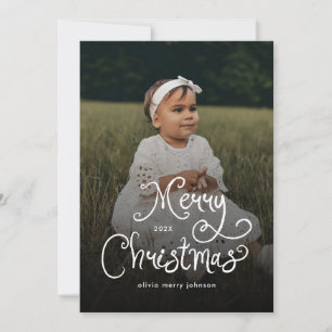 Frohe Weihnachten Whimsical Script Baby-Foto