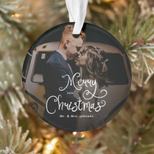 Frohe Weihnachten Whimsical Script Benutzerdefinie Ornament