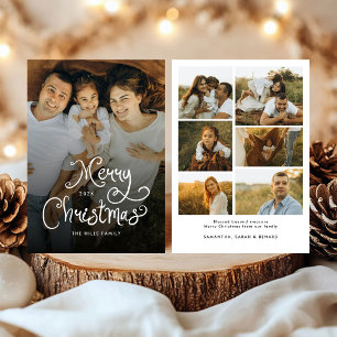 Frohe Weihnachten Whimsical Script Familie 7 Fotos