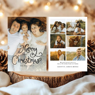 Frohe Weihnachten Whimsical Script Familie 7 Fotos