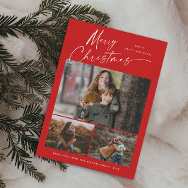 Frohe Weihnachten White Script 3 Foto Collage