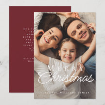 Frohe Weihnachten White Text Overlay Foto Elegant