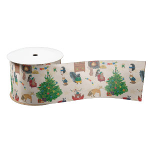 Frohe Weihnachten Wildlife Fun Satinband
