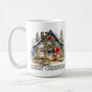 Frohe Weihnachten Winter Landhaus Kaffeetasse