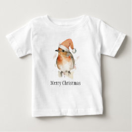Frohe Weihnachten Winter Robin Bird Wildlife Stilv Baby T-shirt
