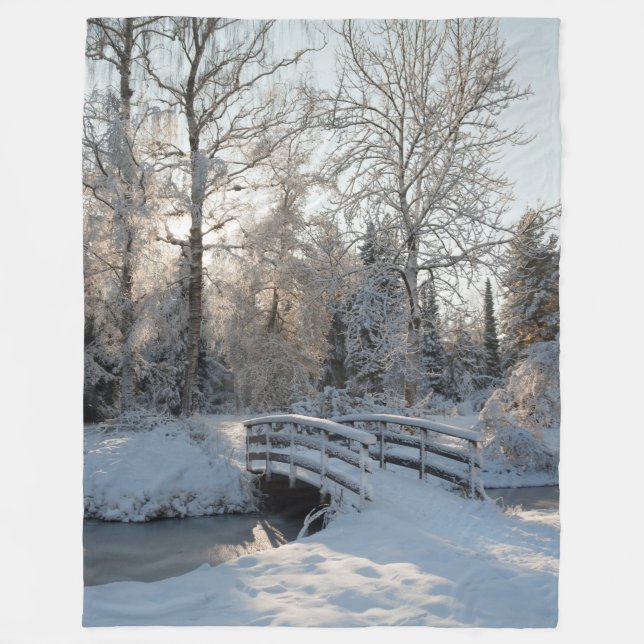 Frohe Weihnachten Winter Wonderland Fleece Blanket (Vorderseite)