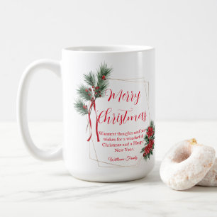 Frohe Weihnachten Wintergrün Floral Kaffeetasse