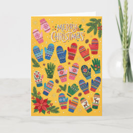 Frohe Weihnachten Winterhandschuhe Karte