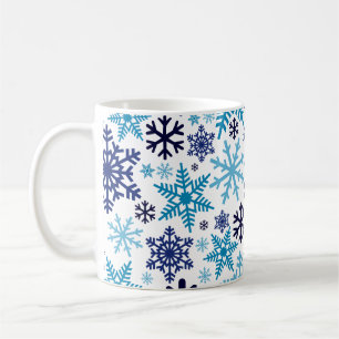 Frohe Weihnachten Winterschneeflockenmuster Kaffeetasse
