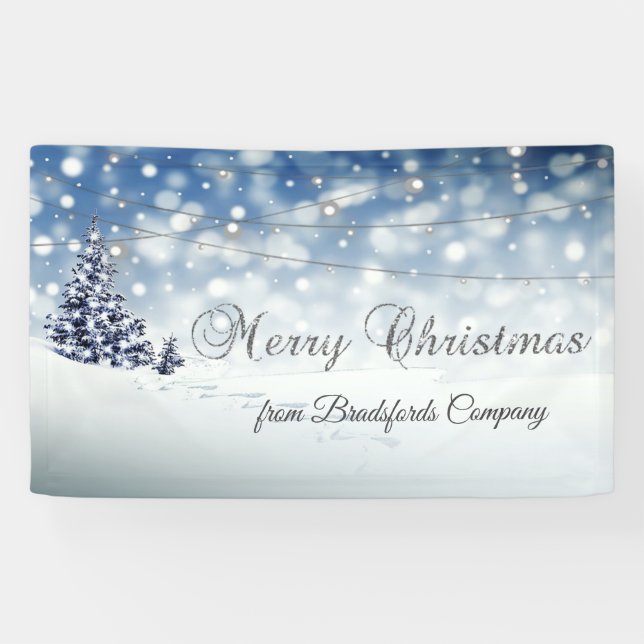 Frohe Weihnachten, Winterwunderland, Lichter Banner (Horizontal)