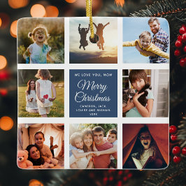 Frohe Weihnachten wir LIEBE IHNEN Mama Foto Collag Keramikornament