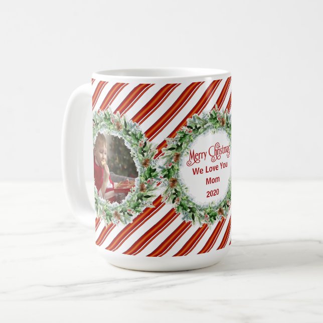 Frohe Weihnachten Wir Liebe Sie Mama Foto Vorlage Kaffeetasse (Vorderseite Links)