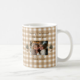 Frohe Weihnachten Wir Liebe You Gingham Foto Kaffeetasse