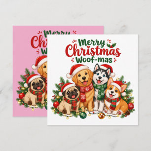 Frohe Weihnachten Woof-mas Hunde Liebhaber Karte