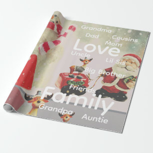 Frohe Weihnachten Wrap Geschenkpapier Familie Lieb