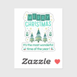 Frohe Weihnachten - Wunderbare Zeit des Jahres Aufkleber