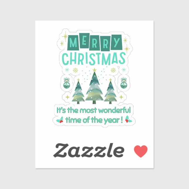 Frohe Weihnachten - Wunderbare Zeit des Jahres Aufkleber (Blatt)