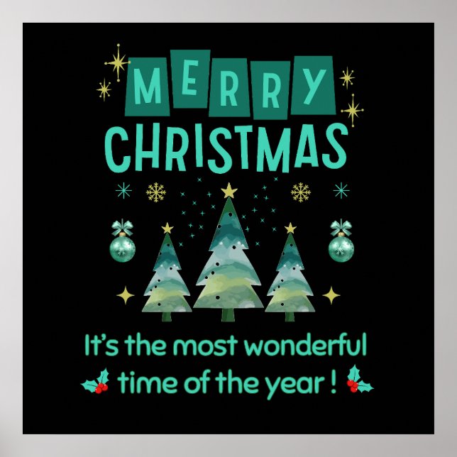 Frohe Weihnachten - Wunderbare Zeit des Jahres Poster (Vorne)