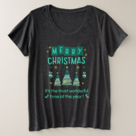 Frohe Weihnachten - Wunderbare Zeit des Jahres T-S Große Größe T-Shirt