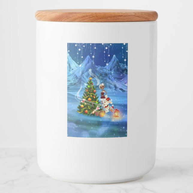 Frohe Weihnachten wünschen Ihnen niedliche Freunde Lebensmitteletikett (Vorderseite)