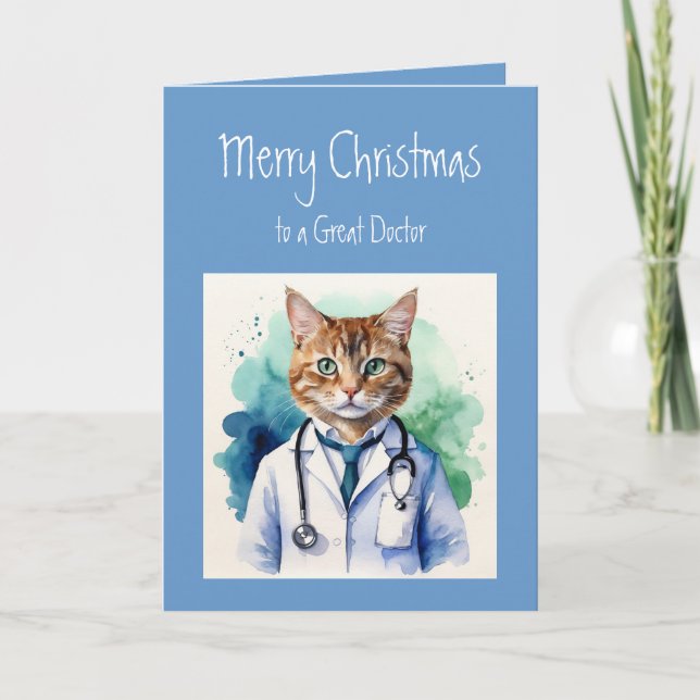 Frohe Weihnachten wünscht großen Doctor Fun Cat Sc Karte (Vorderseite)