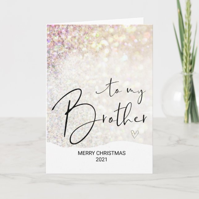Frohe Weihnachten wünscht meinem Bruder Gold Xmas Karte (Vorderseite)