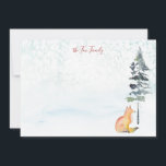 Frohe Weihnachten wünscht Personalisiert Fox Mitteilungskarte<br><div class="desc">Mit diesem schlichten, aber rustikalen Noecard mit einem zauberhaften Wasserfarbenfox und Kiefernbaum auf schneebedecktem Hintergrund versenden feierliche Weihnachtswünsche. Das Vintage Retro-Design zeigt eine einzigartige Aquarellkunst von Victoria Grigaliunas of Do Tell A Belle und bietet eine niedliche Winterlandschaft, die perfekt für den Urlaub ist. Personalisieren Sie die Nachricht mit Ihren eigenen...</div>