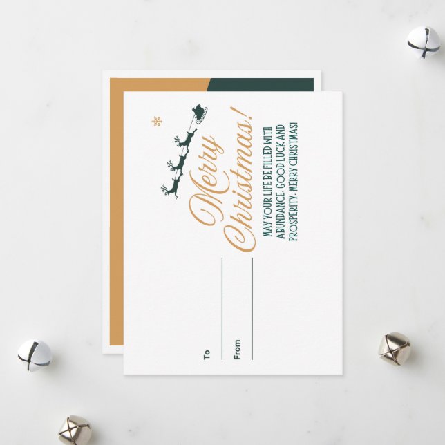 Frohe Weihnachten wünscht Weihnachtskarte (Vorderseite/Rückseite Beispiel)