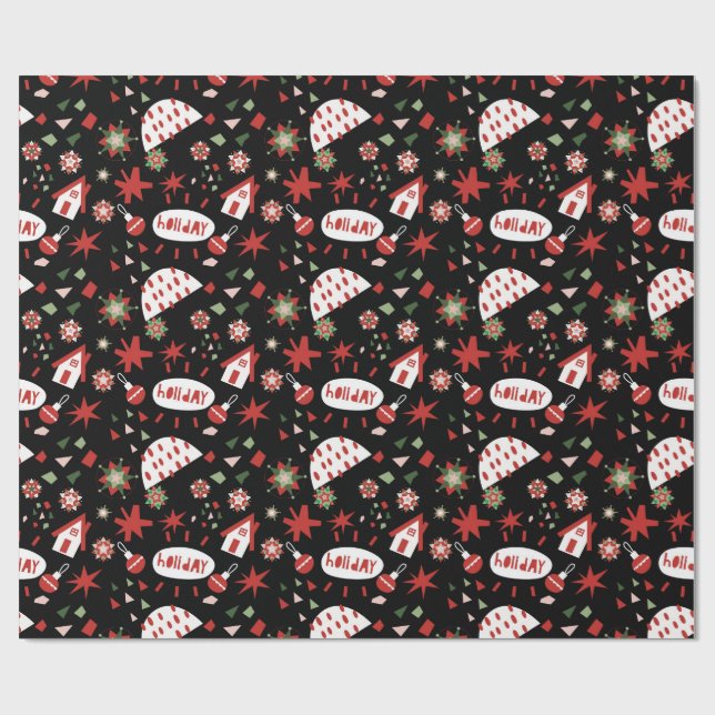 Frohe Weihnachten X-mas Geschenkpapier (Flach)
