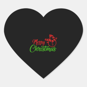 Frohe Weihnachten X Snowman Herz-Aufkleber