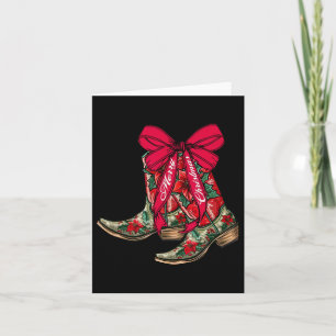 Frohe Weihnachten Xmas Cowboy Boots Coquette Bow P Karte